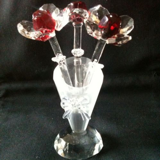 Glass Crystal Flower Ornament Gift