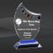 Colorful Crystal Sail Award with a Blue Crystal Stand