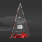 Corporate Gift of Red Optic Crystal Triangle Trophy Awards