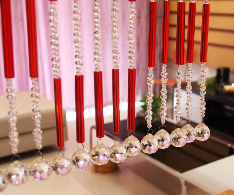 Decoration Material of Red Long Tube Curtain