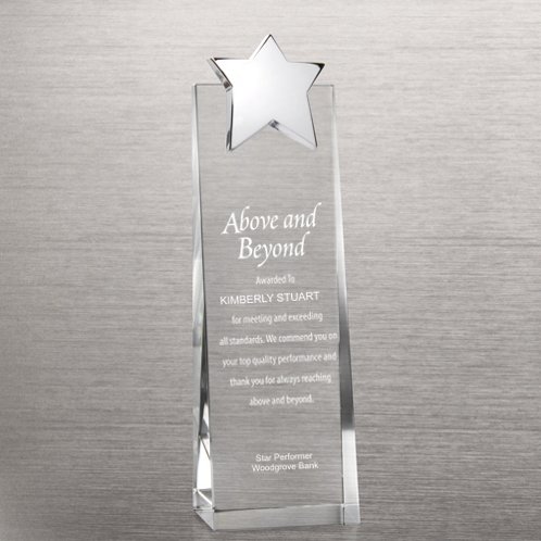 2015 Wholesale Blue Star Crystalline Tower Trophy