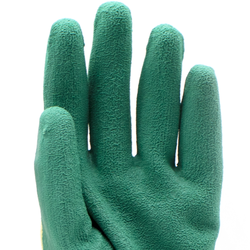 Construction Green Latex Coated Work Gloves CE EN 388