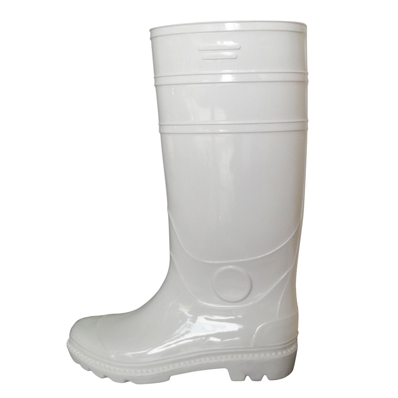 Waterproof Non Safety White Pvc Rain Boots for Food Industry
