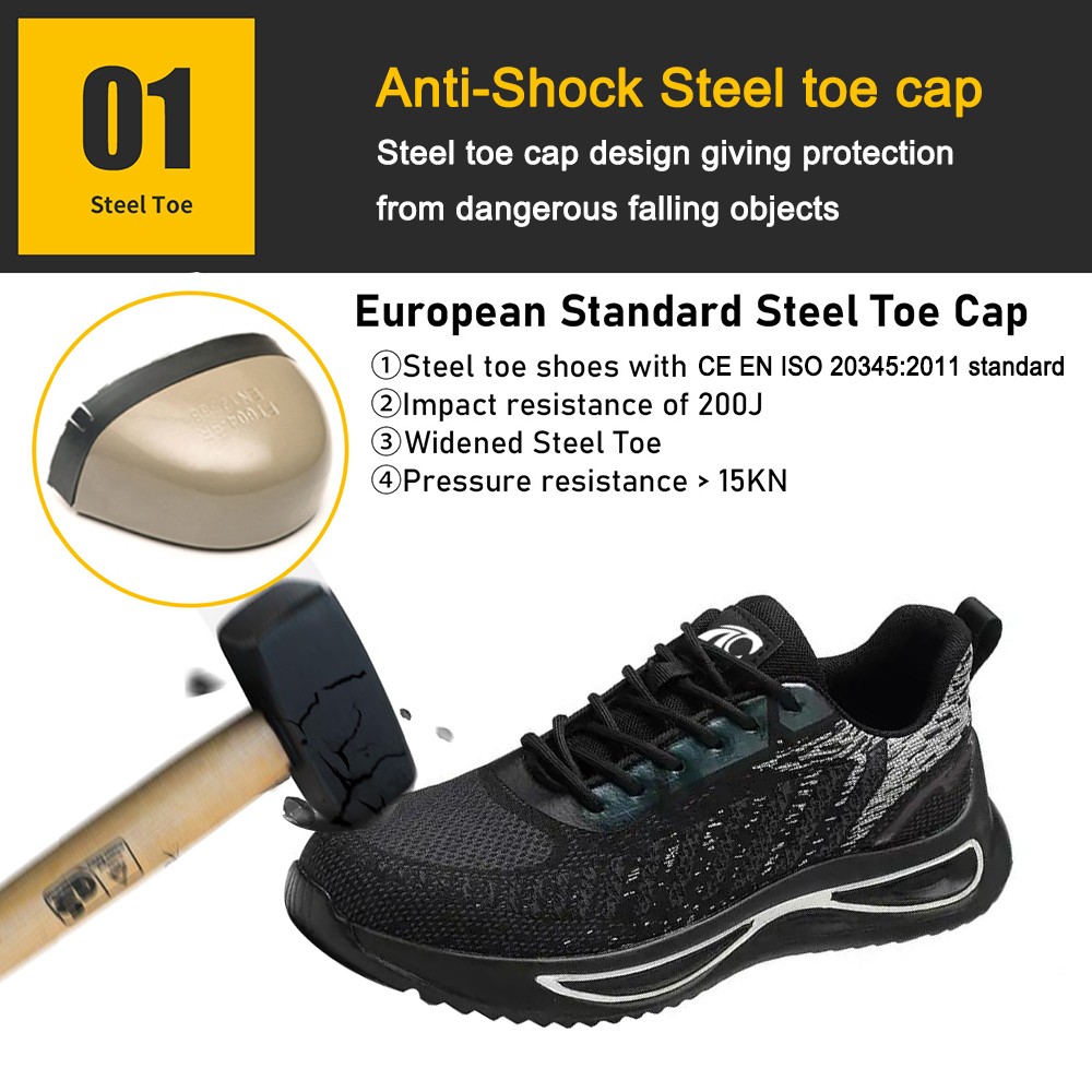 Oil Resistance Anti-slip Steel Toe Stylish Safety Shoes Sport for Men