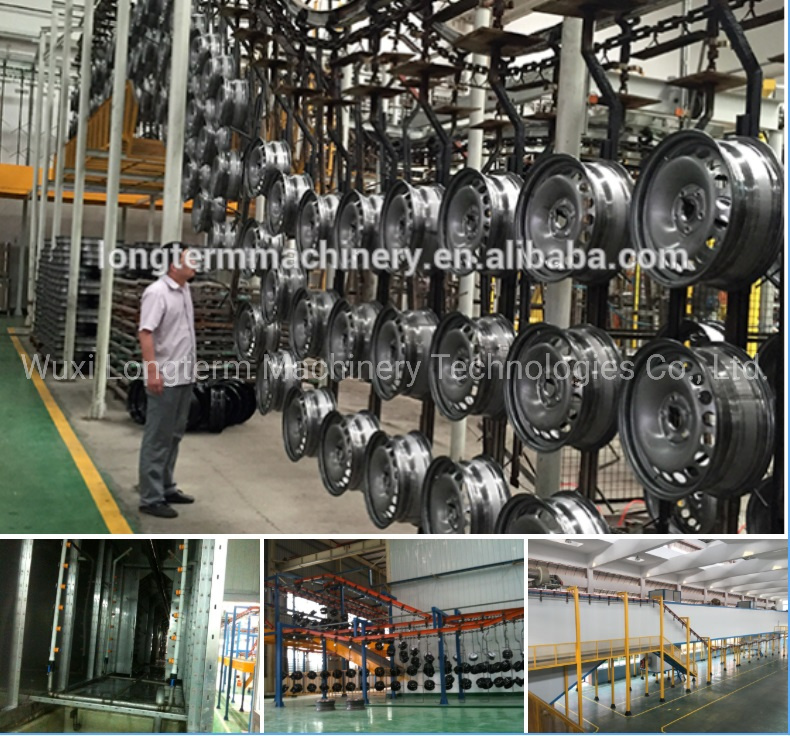 High Performance Car Wheel Trolley Conveyor Equipment Powder Coating Line, China Professional Powder Coating System for Car Wheel Hub#