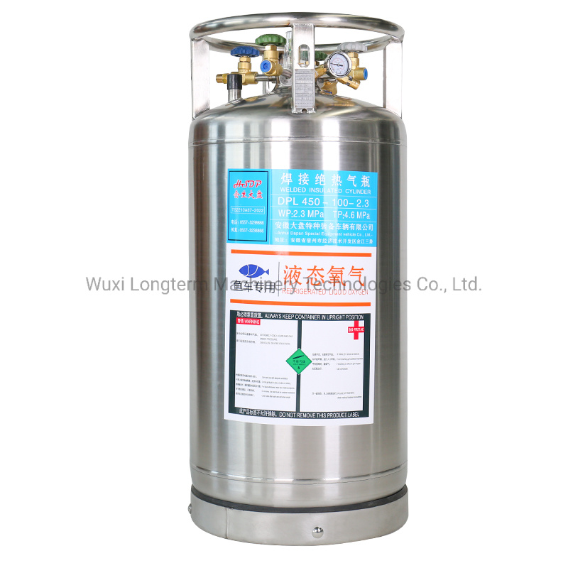 Stainless Steel Cryogenic Liquid Tank (LO2, LN2, LAr, LCO2, LNG) Dewar, Cryogenic Cylinder for Industrial Usage~