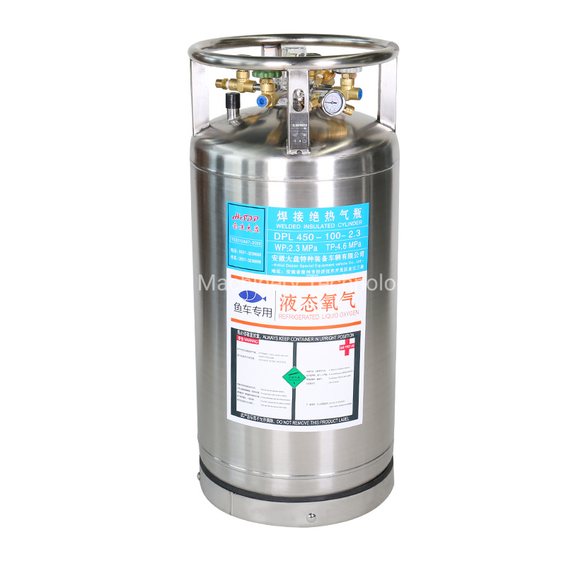 Vertical and Horizontal Dewar 175L / 195L / 210L 2.3 MPa, 500L 1.59 MPa Cryogenic Liquid Oxygen Container Gas Cylinder