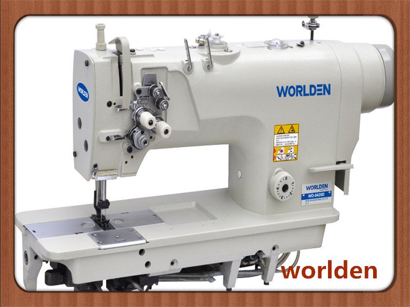 High-Speed Double Needle Single Needle Bar Mini-Oil Lockstitch Sewing Machine with Standard Hook Wd-8420d