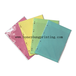 A4 colored feuillets mobiles seyes grands carreaux and 5*5 petits carreaux loose leaf with perforation 50 feuillets