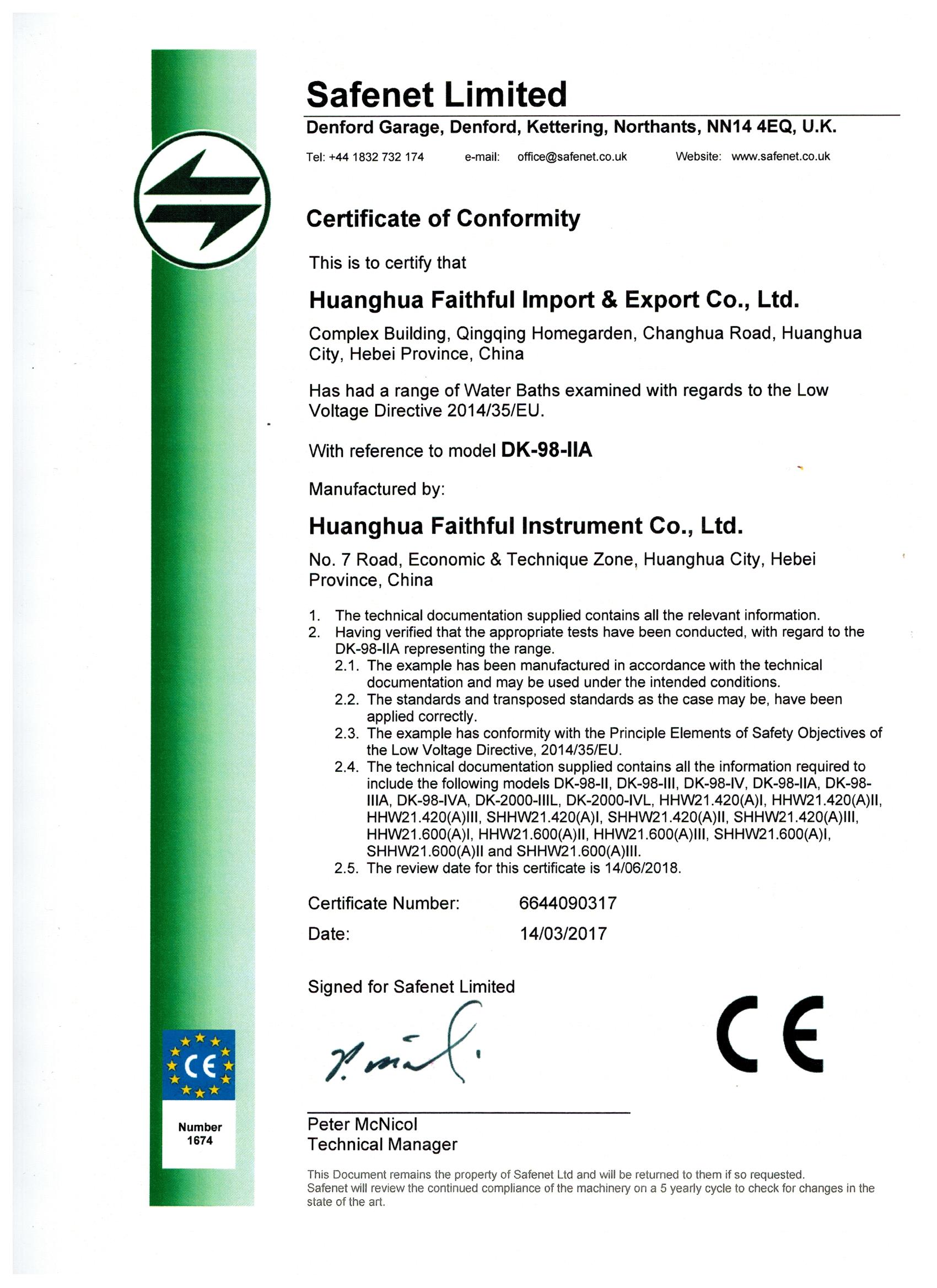 CE for Water Bath LVD