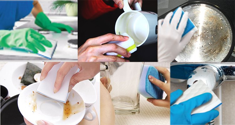 LFnano Magic Eraser Kitchen & Dish Scrubber Cleaning Sponge washing feel like a breeze!  Le lavage magique d'éponge de nettoyage d'épurateur de cuisine et d'assiette de gomme à effacer de LFnano ressentent comme une brise !