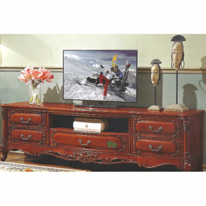 Wooden TV Stand with Flower Stand for Living Room Furniture