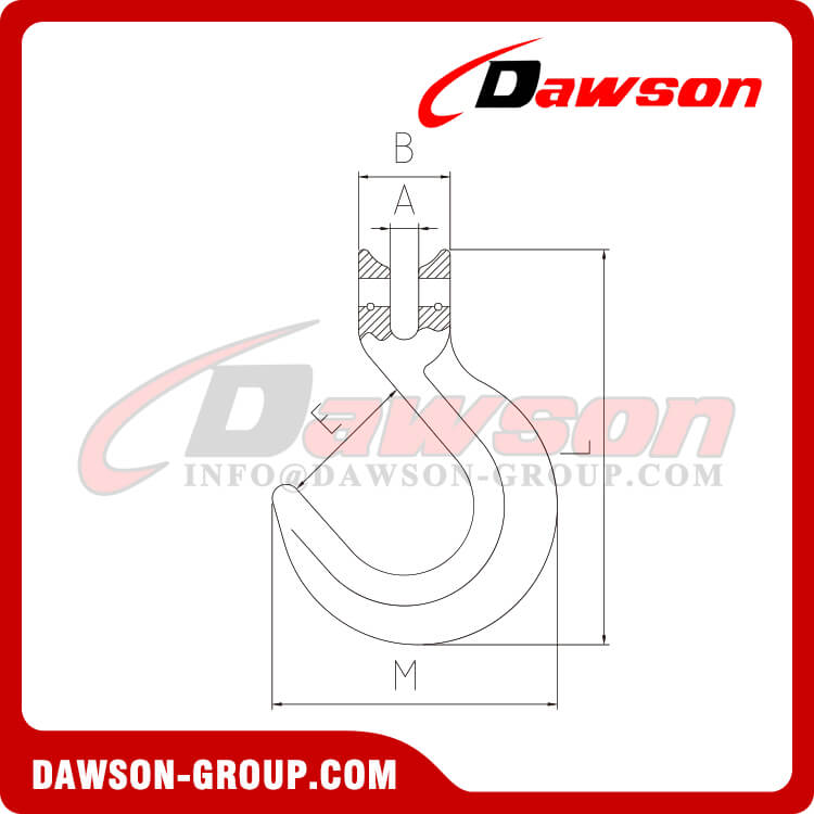 Gancho de apertura grande con horquilla DS507 G80 para cadenas de elevaci&oacute;n - Dawson Group Ltd. - Fabricante, proveedor de China