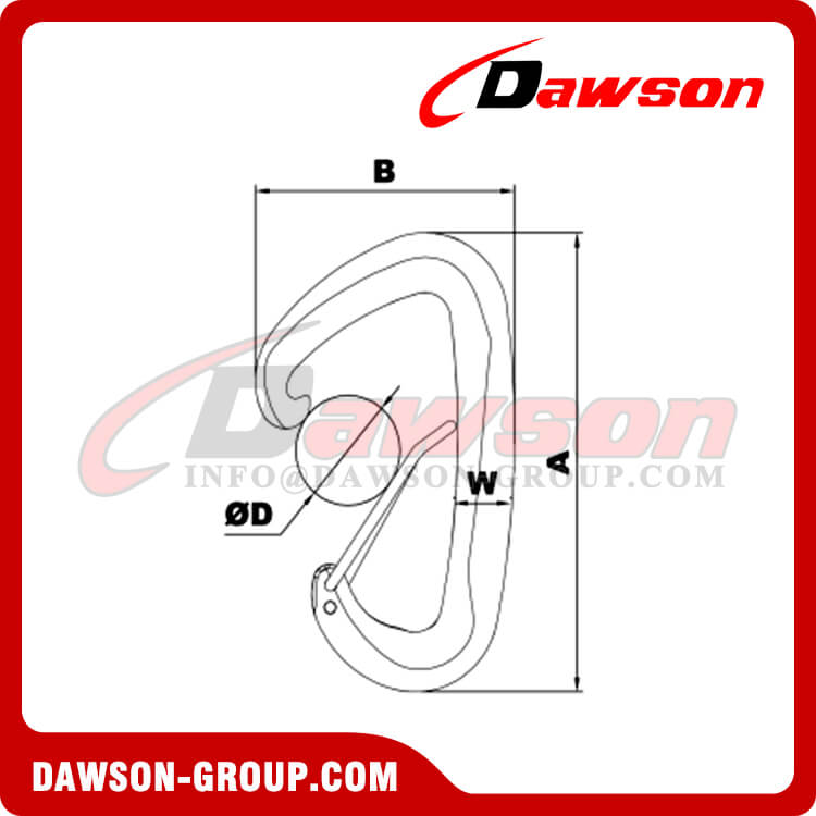 Gancho mosquetón de aluminio 7075 DS7801S