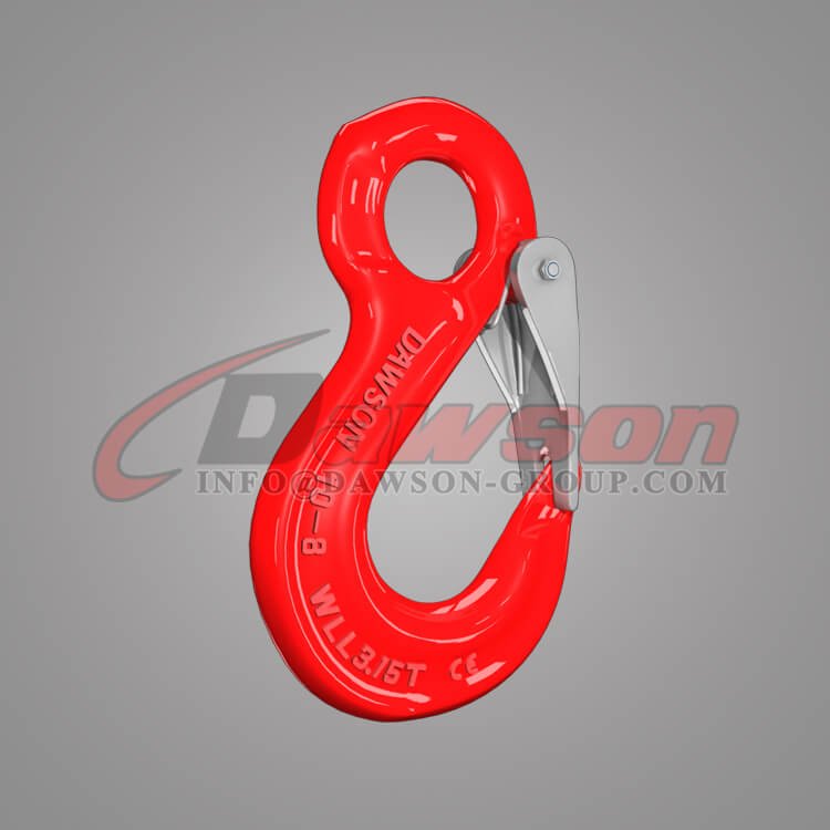Gancho para cabestrillo con ojo de acero forjado de grado 80 con pestillo fundido, Gancho para cabestrillo con ojo G80 - Dawson Group Ltd. - F&aacute;brica de China