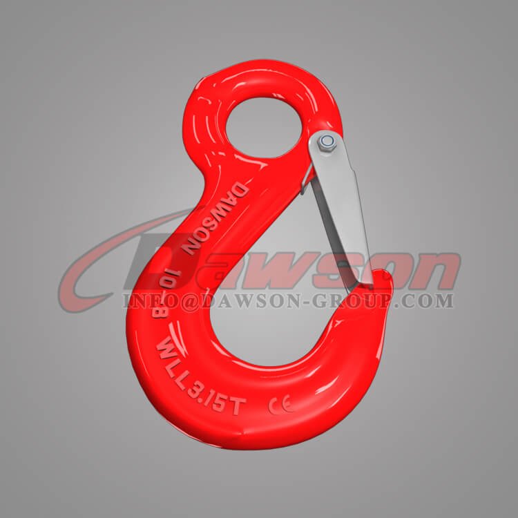 Gancho de eslinga de ojo de acero forjado G80 con pestillo fundido para eslingas de cadena de elevaci&oacute;n de gr&uacute;a - Dawson Group Ltd. - China Factoty