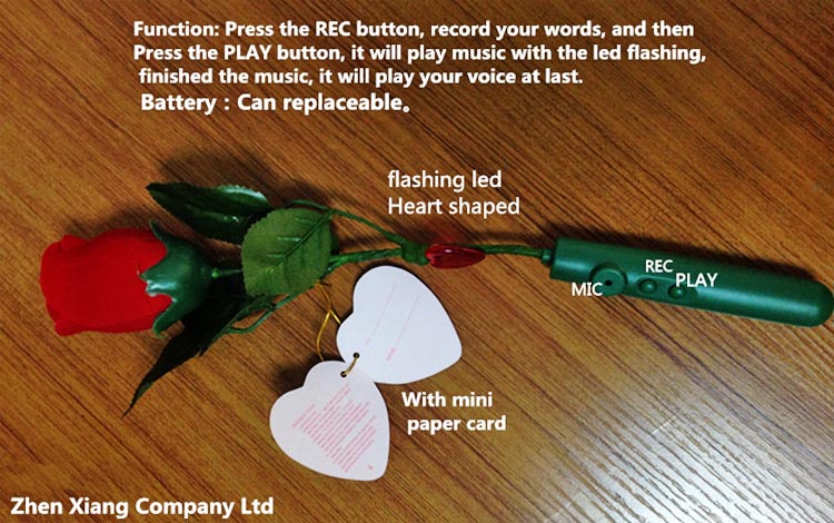 Romantic sound music led rose flower light for Valentine's/birthday/Wedding anniversary gift