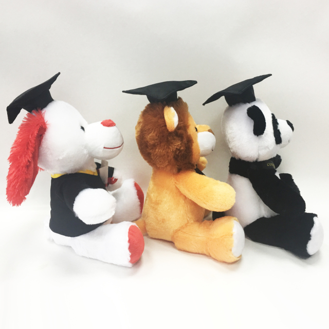 OEM custom stuffed plush graduation animal graduation teddy bears