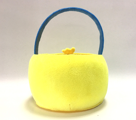 Plush Easter Basket with Duck Decorative Soft Plush Basket