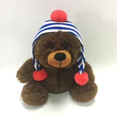  Plush Christmas Brown Bear with Hat