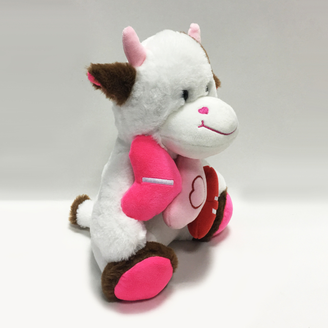 Festival Gift Valentine Plush Stuffed Cow with Brown Ears