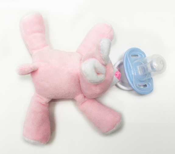 Pacifier Pink Rabbit Embroider Your Logo on Pacifier Plush Toy