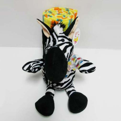 Custom Plush Zebra Shaped Animal Blanket for Kids