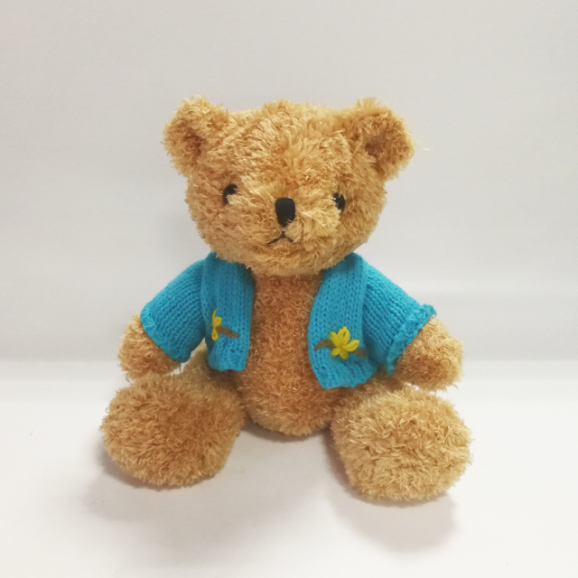 Cute Brown Teddy Bear Toys with Blue Sweater Kids Toys