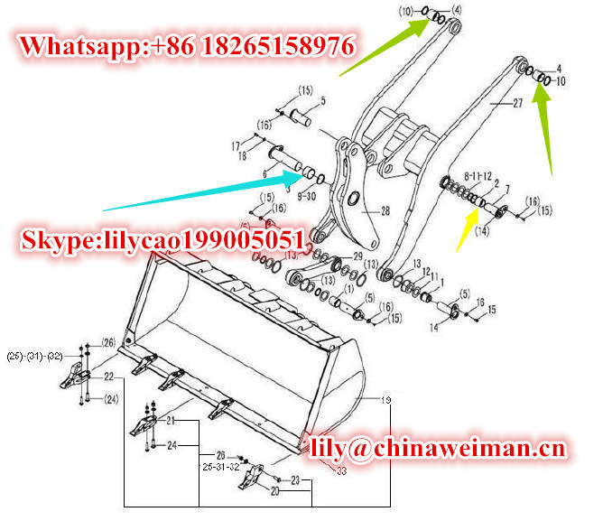 Genuine Sdlg LG933 LG936 LG938 Wheel Loader Spare Parts Bush 4043000121 4043000123 4043000124