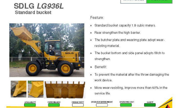 Construction Machinery Sdlg 3t Wheel Loader /Payloader LG936L for Sale