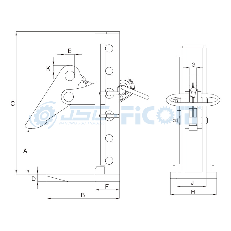 Horizontal Lifting Clamp, Item Code: 109### (Capacity: 500-10000 kg)