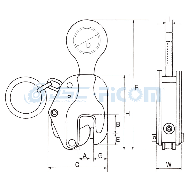 Vertical Lifting Clamp, Item Code: 121### (Capacity: 800-10000 kg)