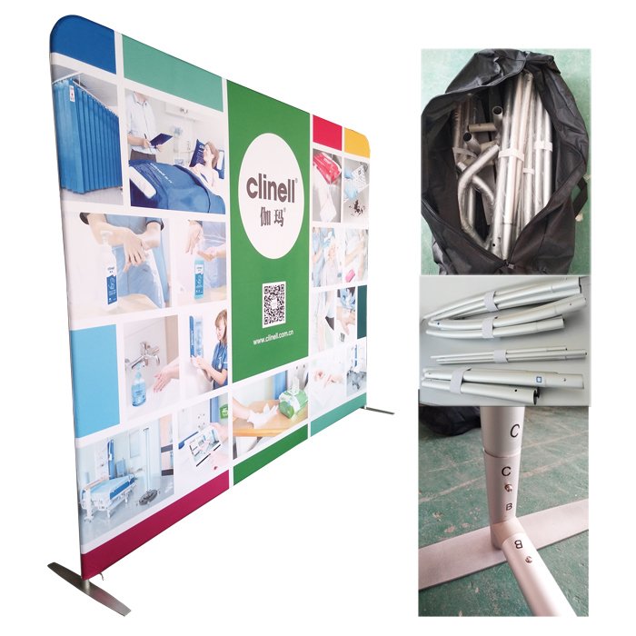 Aluminum Tube Frame Tension Fabric Backdrop Stand Pop Up Display