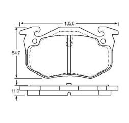 Brake pad for RENAULT