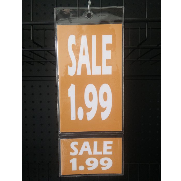 Vinyll Price Sign Holder with Two Pockets Top Load VPST3532