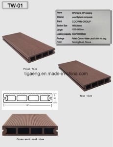 Decking de madera artificial al aire libre WPC de la coextrusi&oacute;n del suelo de 25m m WPC
