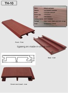 Suelo pl&aacute;stico de madera del Decking del compuesto WPC del color natural para el jard&iacute;n