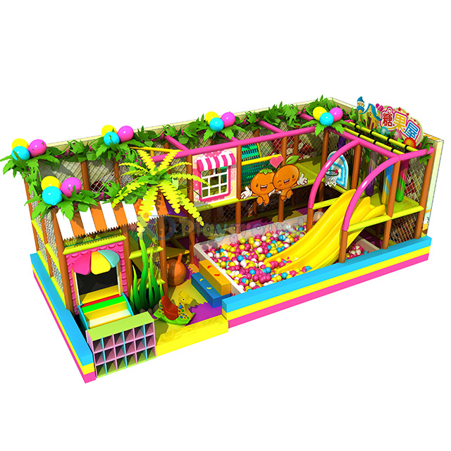 Candy Themed Мягкая детская крытая игровая площадка с шаровой балкой и батутом