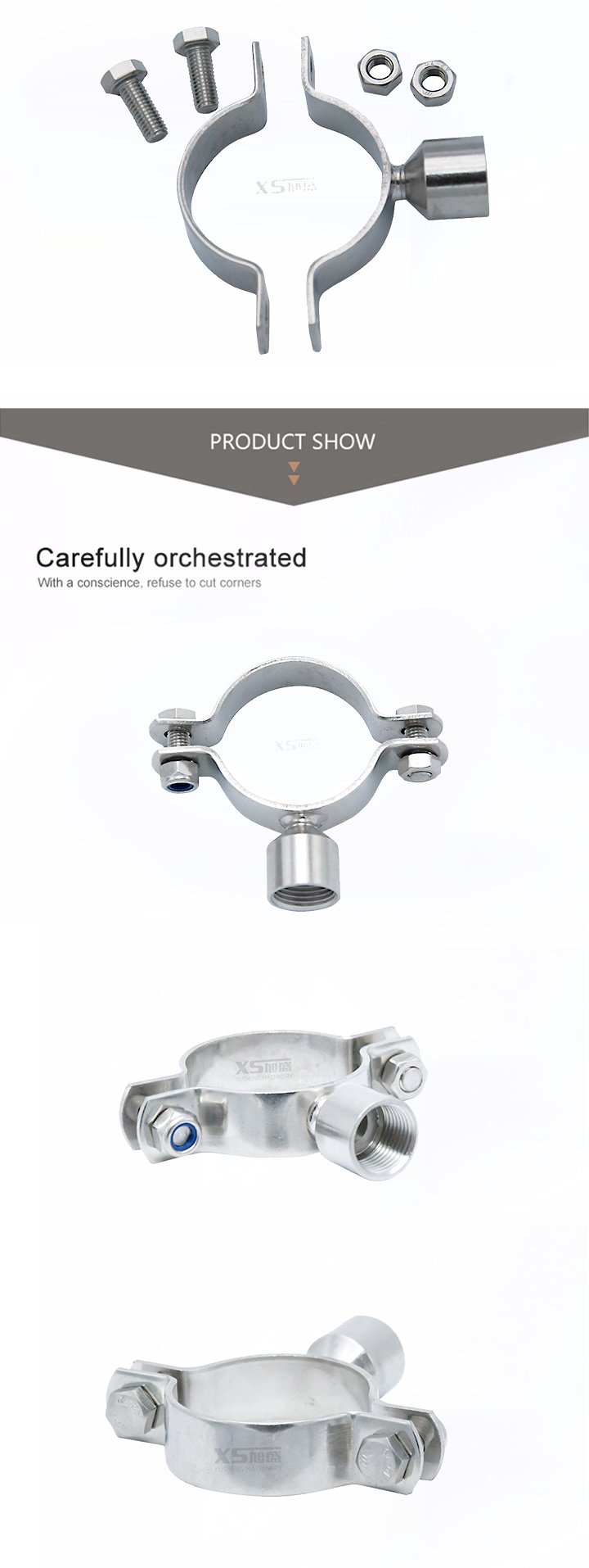 Держатель трубы из нержавеющей стали для санитарных труб