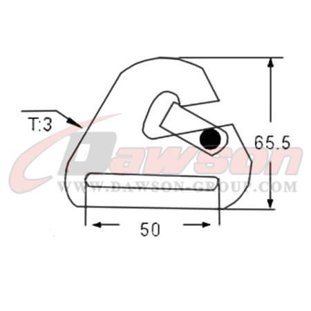 DSWH059 BS 1800KG / 4000LBS 2 &quot;Flat Snap Hook