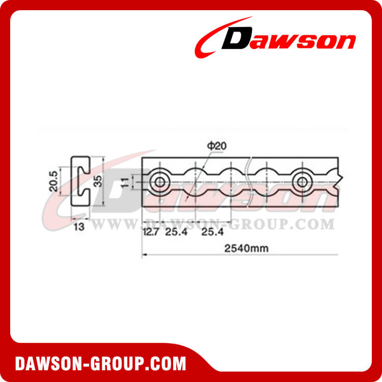 Riel tipo aleaci&oacute;n de aluminio LO211 - Dawson Group Ltd. - Fabricante, proveedor y f&aacute;brica de China