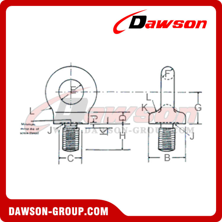 カラーアイボルト粗鍛造 BS 4278 - DAWSON GROUP LTD.- 中国メーカー、工場