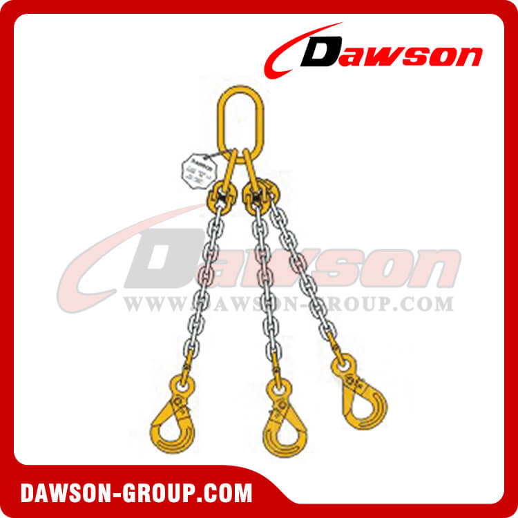 Eslinga de cadena de triple pierna de grado 80/Eslinga de cadena G80 para elevación y amarre