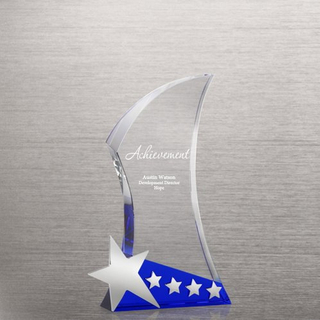 Silver Stars Blue Crystal Trophy (#74225)