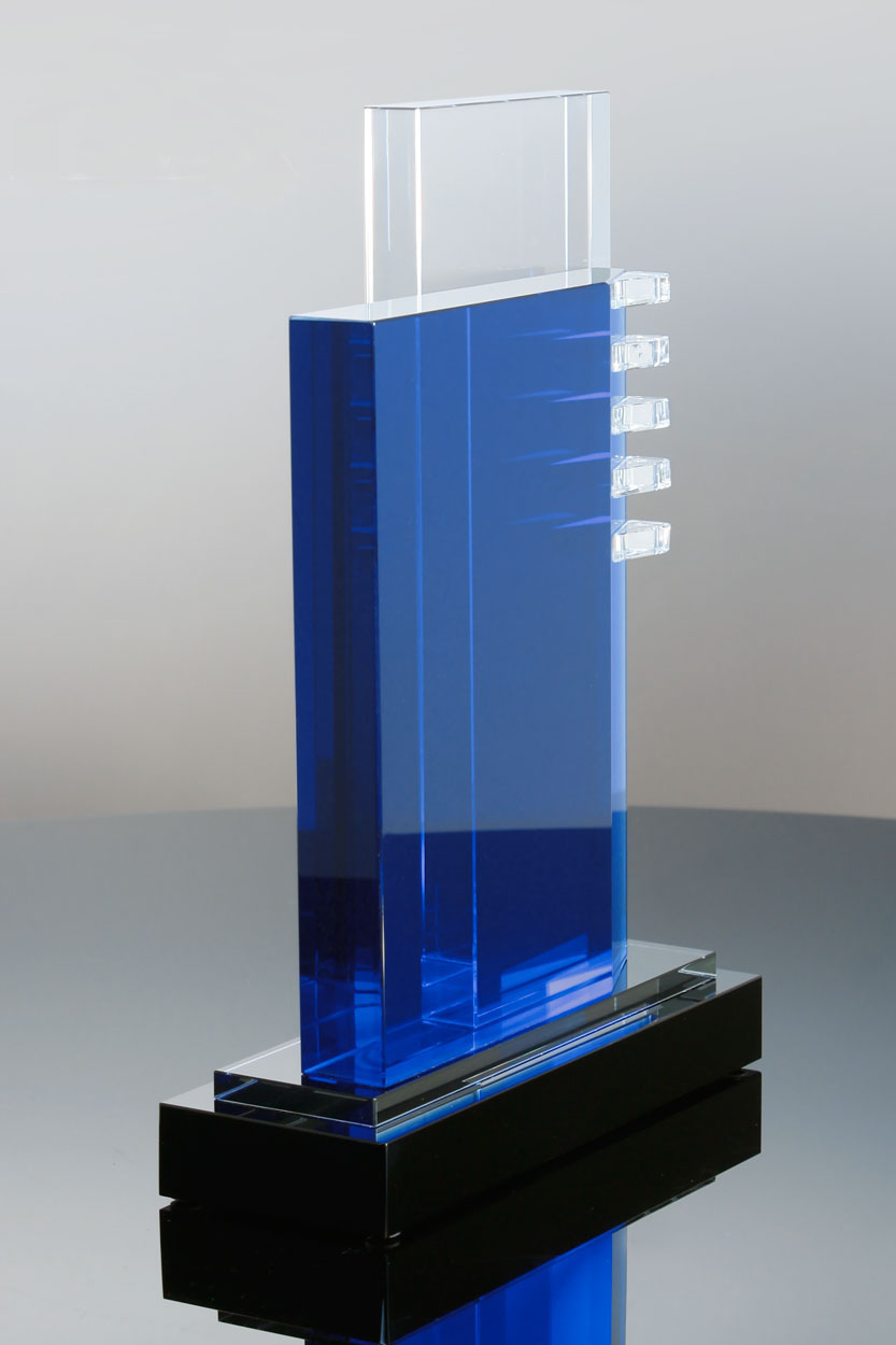 Manhattan Cobalt Crystal Plaque Tower