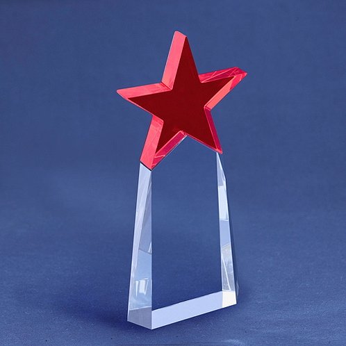 Red Star Pinnacle Crystal Trophy for Achievements Awards (#78252)