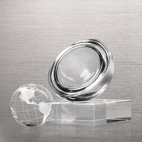 Globe Pedestal Crystal Trophy (#78227)