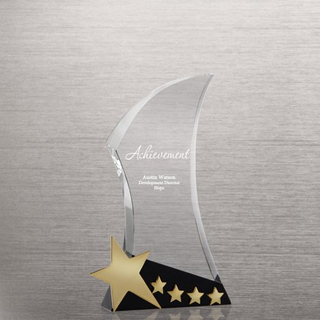 Gold Stars Black Crystal Trophy (#74224)