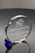 Crystal Circle with Blue Crystal Stand for Recognition Awards
