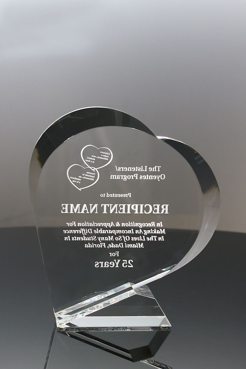 Goodwill Optic Crystal Heart Award for Hospital or Charitable Organizations